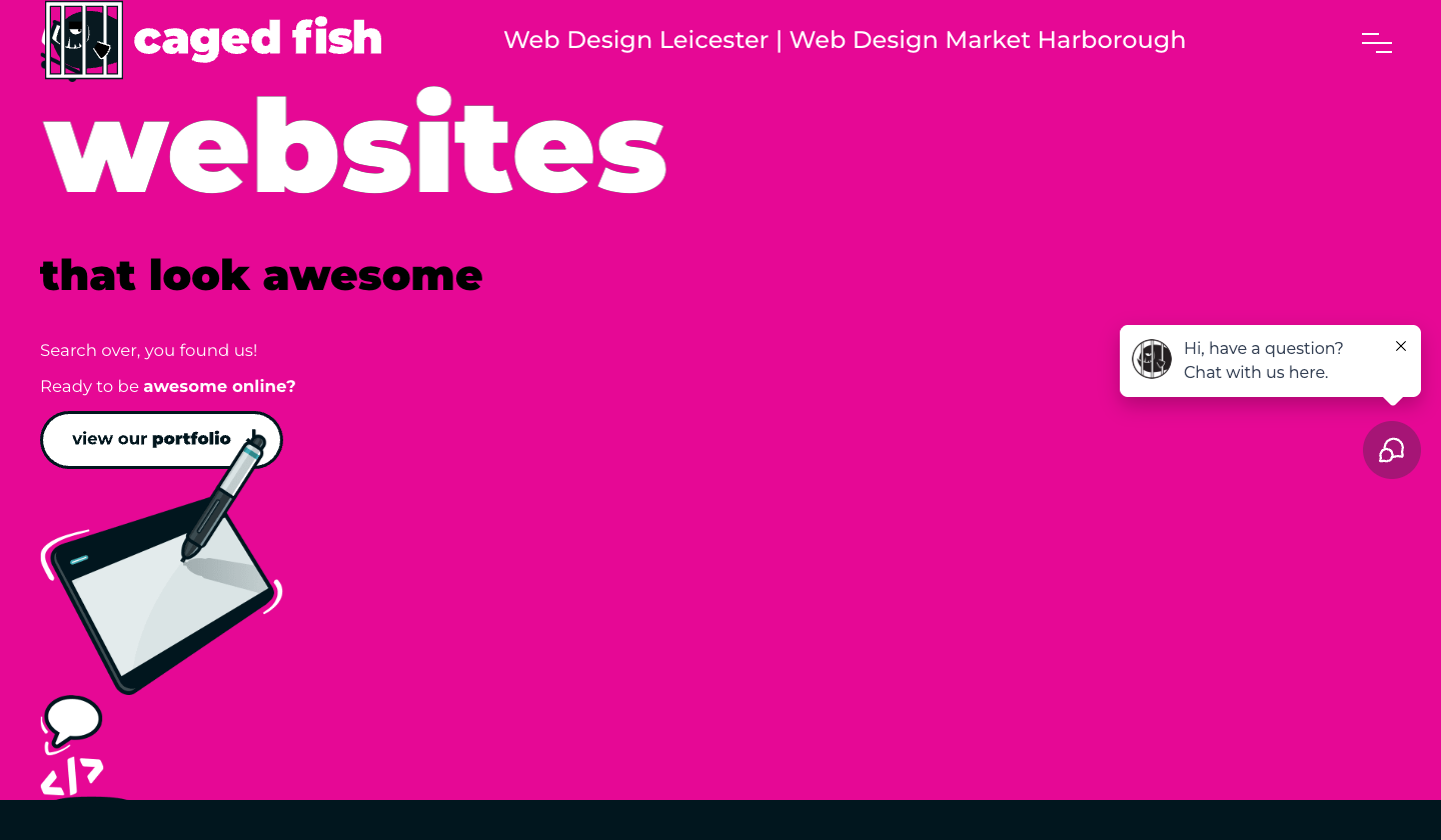Caged Fish homepage screenshot